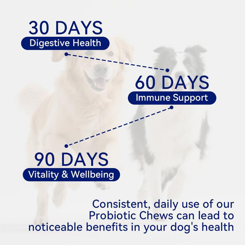 Probiotics for Dogs, 8-In-1 Multivitamin Soft Chews, Gut & Immune Support – Natural Pork Flavor