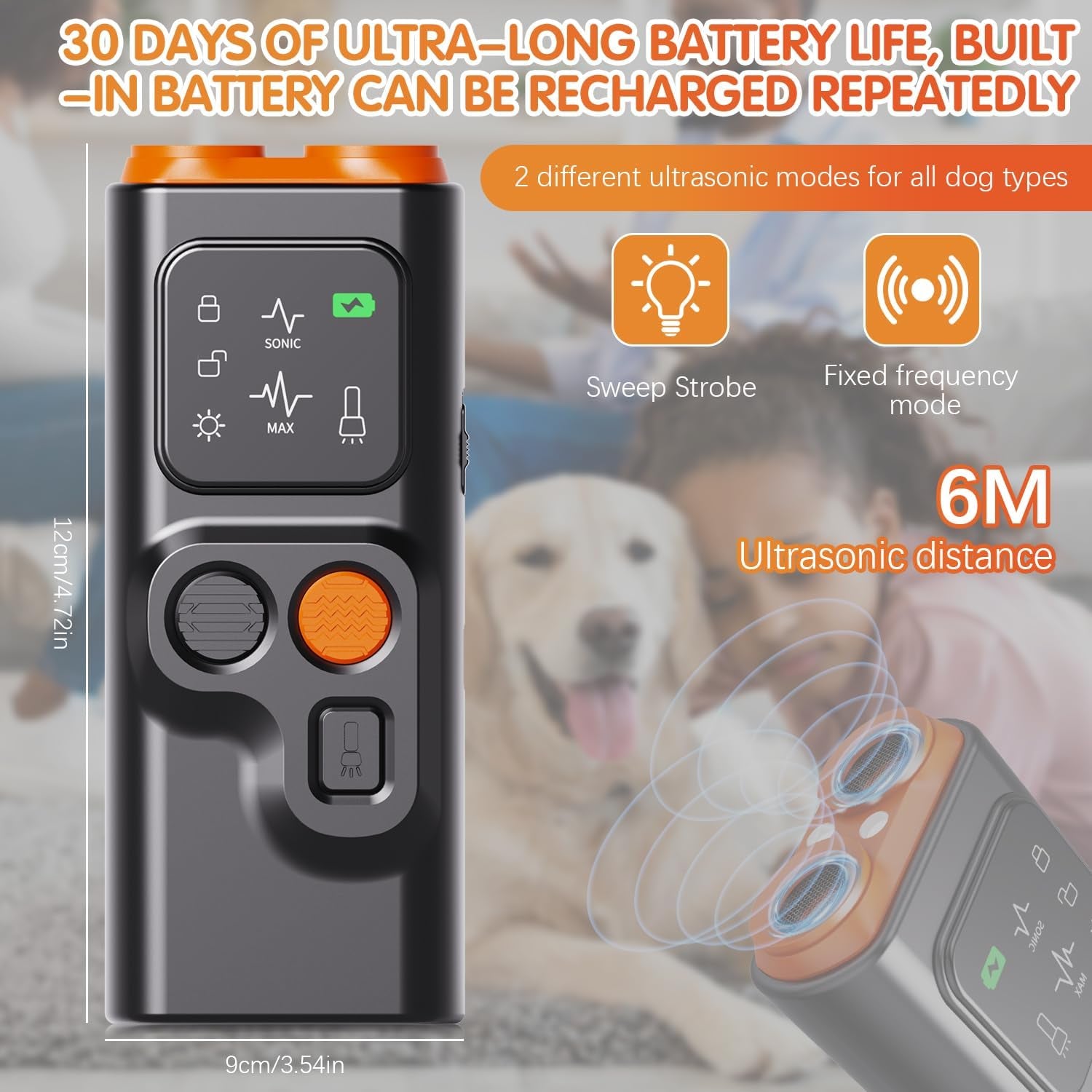 Barkguard - Bark Guard anti Barking Device for Dogs, 2024 New Dog Bark Deterrent Device with HD Display and LED Flashlight, Stop Bad Behavior without Yelling or Swatting,Rechargeable