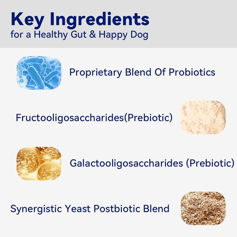 Probiotics for Dogs, 8-In-1 Multivitamin Soft Chews, Gut & Immune Support – Natural Pork Flavor