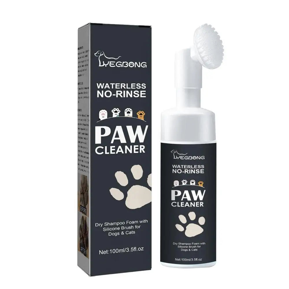 Dog Paw Washing Foam Pet Foot Cleaning Foam Rinse-Free Paw Cleaner No Washing Claw Care Supplies for Cat with Silicone Brush
