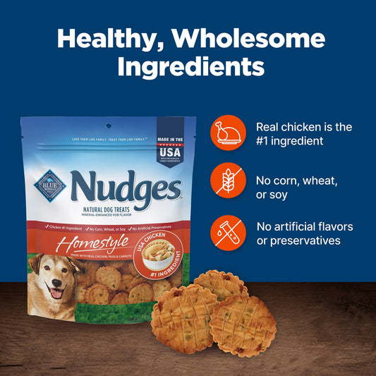 Nudges Homestyle Natural Dog Treats Made with Real Chicken, 16-Oz. Bag