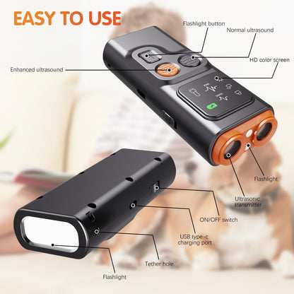 Barkguard - Bark Guard anti Barking Device for Dogs, 2024 New Dog Bark Deterrent Device with HD Display and LED Flashlight, Stop Bad Behavior without Yelling or Swatting,Rechargeable