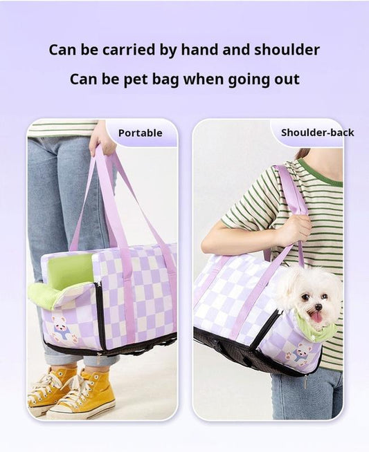 [Hipipet] Cozy Car Pet Carrier Bag with Handle, Portable & Safety Travel Bag for Dogs and Cats, Car Seat Cushion, Pet Travel Supplies, Cozyvibes