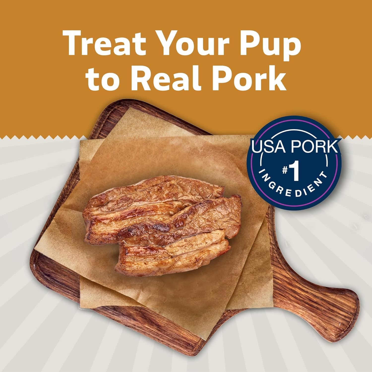Sizzlers Bacon-Style Dog Treats with Real USA Pork, Cheddar Flavor, 15-Oz Bag