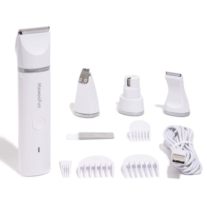 4 in 1 Pet Electric Hair Trimmer with 4 Blades Grooming Clipper Nail Grinder Professional Recharge Haircut for Dogs Cat