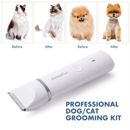 4 in 1 Pet Electric Hair Trimmer with 4 Blades Grooming Clipper Nail Grinder Professional Recharge Haircut for Dogs Cat